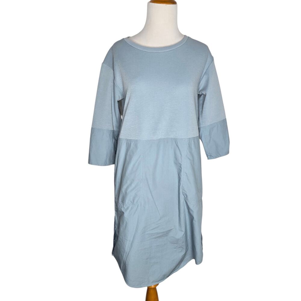 COS Womens Minimalist Dress Mixed Media Oversized Contemporary Work Blue XS